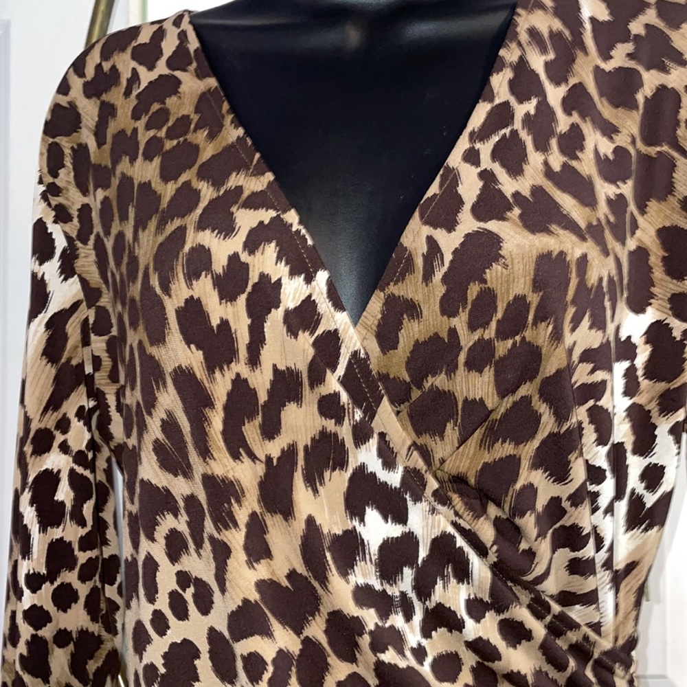 Michael Kors Ruched Leopard Bodycon-Size 6 - Picture 2 of 13